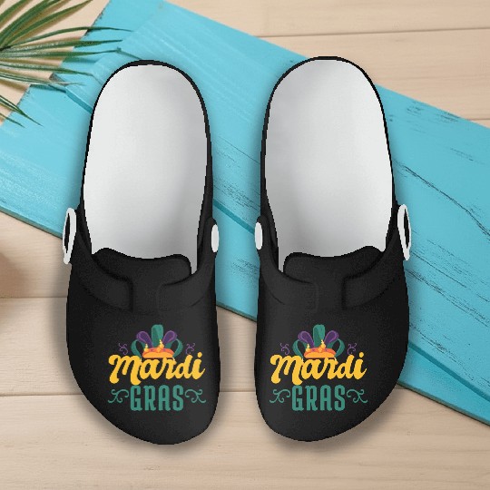 Mardi Gras Retro Vintage Mardi Gras Slip On Clogs