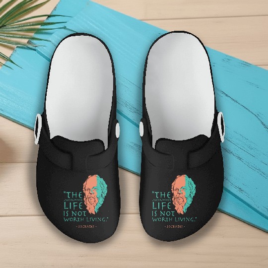 Socrates Stoic Philosophy Quote Slip On Clogs
