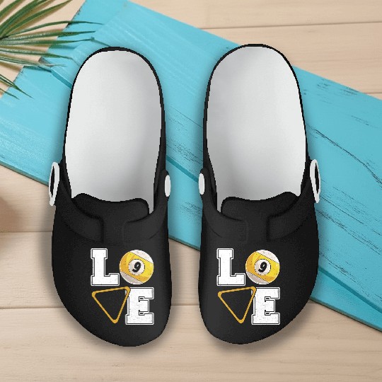 Billiards Love Pool Player Billiards Lover Slip On Clogs
