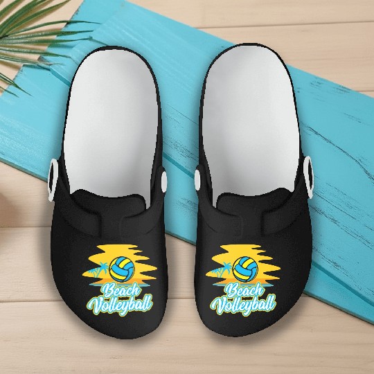 Volleyball Sport Lover Beach Volleyball Player Slip On Clogs