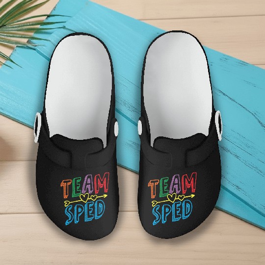 Team Sped Awareness Special Education Teacher Slip On Clogs