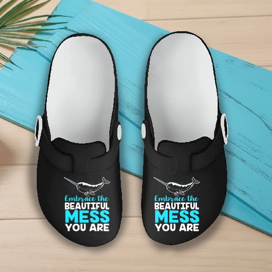 Inspirational Animal Quote Sea Creature Narwhal Slip On Clogs