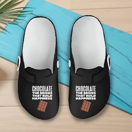 Chocolate The Bricks That Build Happiness Slip On Clogs