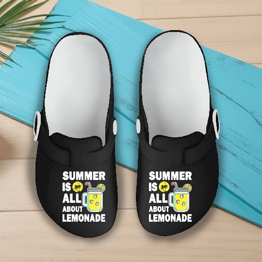 Lemonade Lover Summer Quote Slip On Clogs