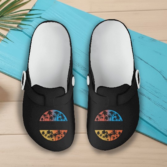 Hilton Head Island South Carolina Palm Tree Slip On Clogs