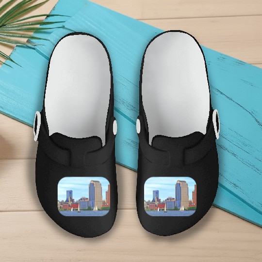 Manhattan NY - Boats By Manhattan Skyline Slip On Clogs