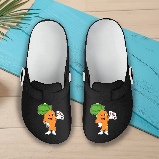Carrot At Poker With Poker Cards Slip On Clogs