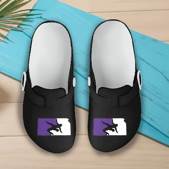 Kansas Wrestling (State Colors) Slip On Clogs