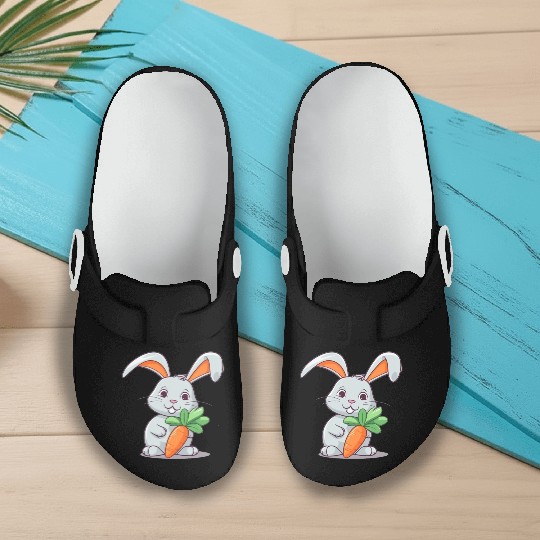 Rabbit Glasses Boys Girls Kids Easter Day Carrot Slip On Clogs