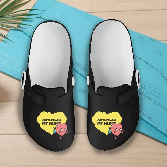 Gotta Follow My Heart Anti Valentine Heart Slip On Clogs