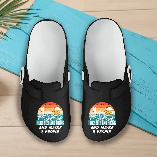 I like Beer and Hiking Mountain lover Wanderlust Slip On Clogs