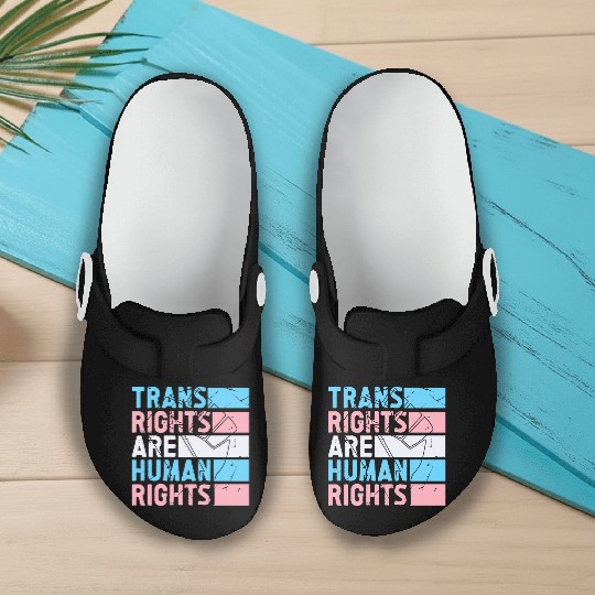 Trans Rights Are Human Rights Support LGBT Pride Slip On Clogs