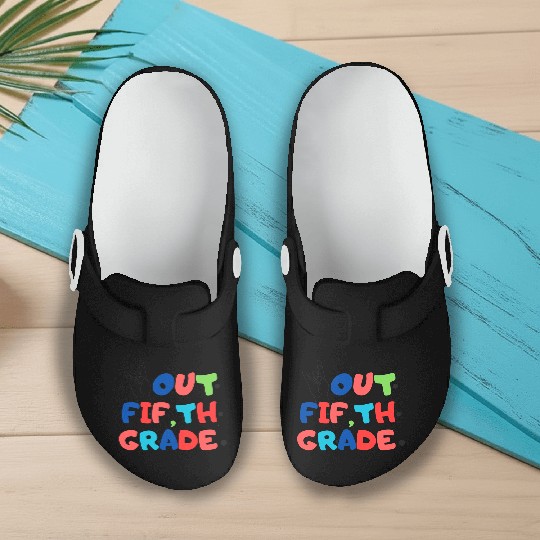 happy last day of school teacher students graduati Slip On Clogs