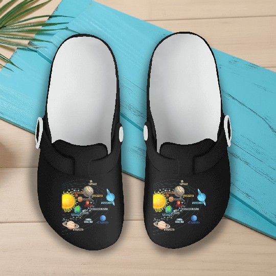 Solar System Planets Astronomy Space Science Girls Slip On Clogs