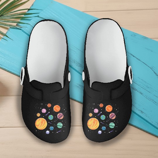 Solar System Planets Science Space Boys Girls Slip On Clogs