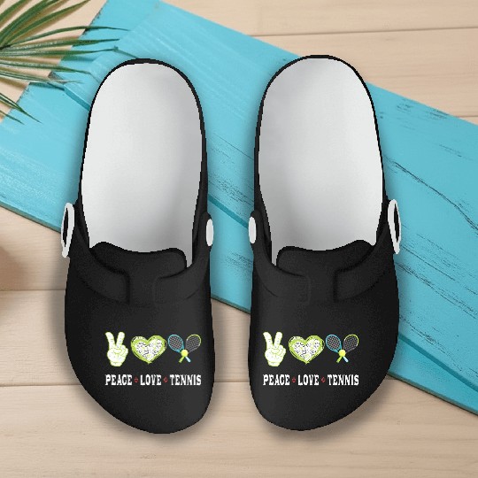 Tennis lovers Player fans Peace love Tennis Slip On Clogs