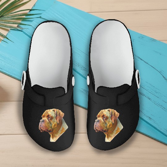 Abstract AI-Generated Dogue de Bordeaux Slip On Clogs