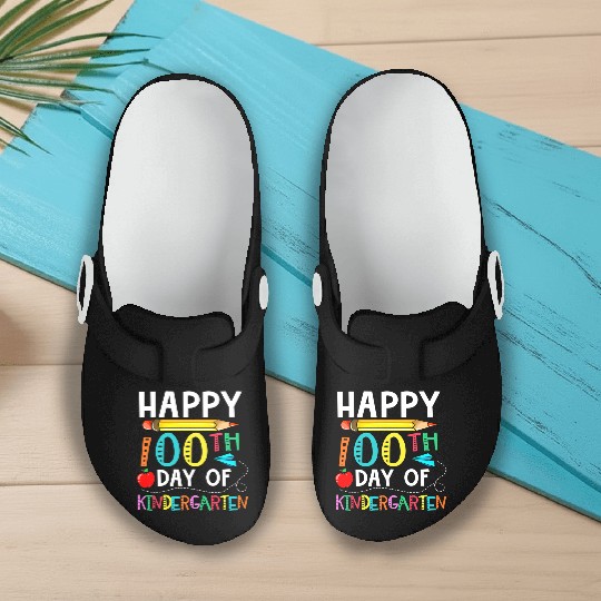 100 Days Of Kindergarten Happy 100Th Day Of School Slip On Clogs