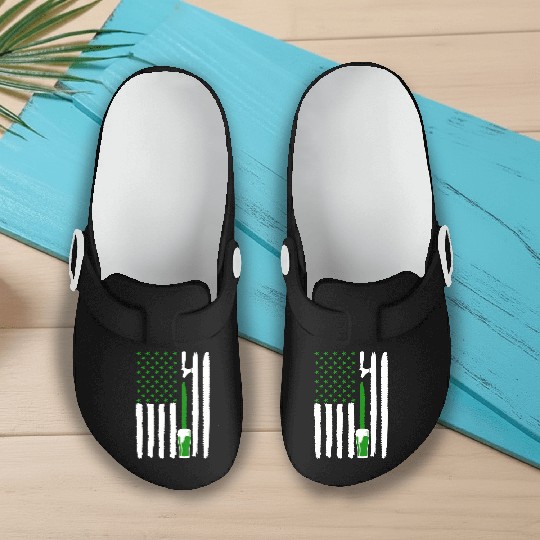 Green St PatricDay Beer American Flag Patriotic Ir Slip On Clogs
