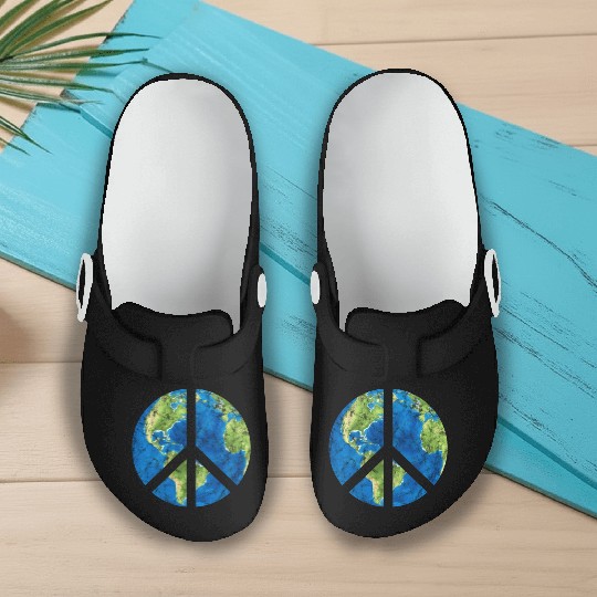Peace On Earth World Peace Sign Slip On Clogs