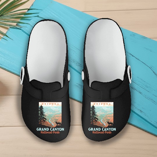Grand Canyon National Park Arizonna Wpa Style Slip On Clogs