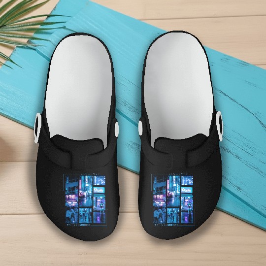 Japanese Cyberpunk Tokyo Streetwear Aesthetic Slip On Clogs