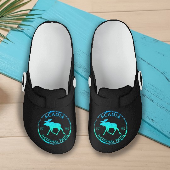 Acadia National Park Np Maine Moose Slip On Clogs