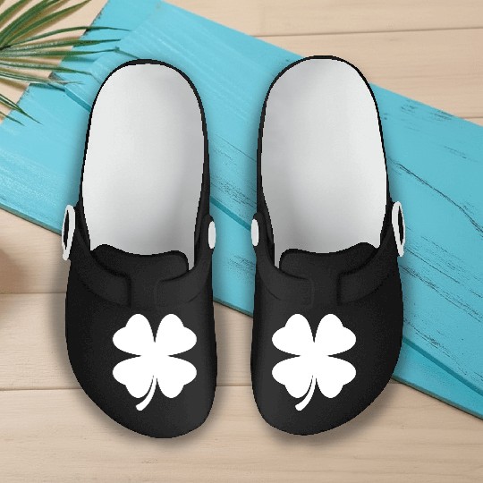 Four Leaf Clover Funny Saint Patricks Day Shamrock Slip On Clogs