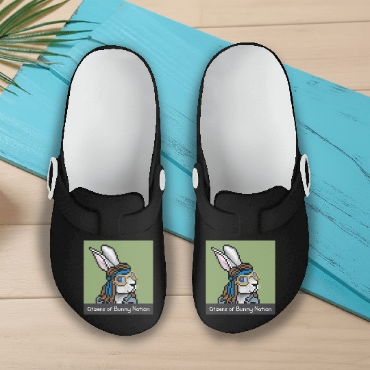 Citizens of Bunny Nation NFT #97 Artwork Slip On Clogs