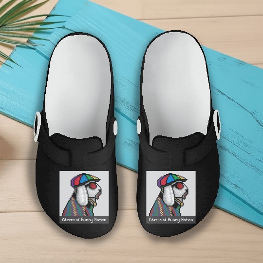 Citizens of Bunny Nation NFT #58 Artwork Slip On Clogs