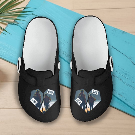 Connected Hearts: A Father Son Design of Love Slip On Clogs