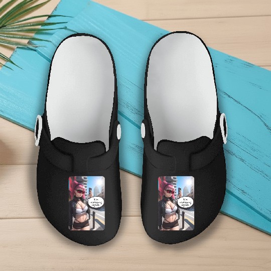Cyberpunk Waifu Influencer Design 6 Slip On Clogs