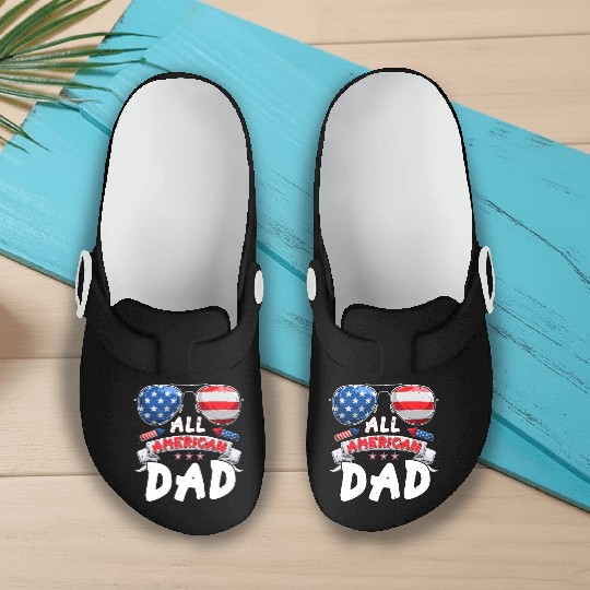 All American Dad US Patriots Fathers America Party Slip On Clogs