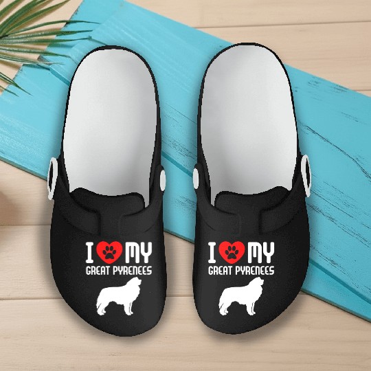 I Love My Great Pyrenees Slip On Clogs