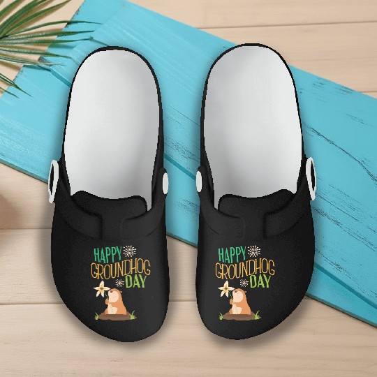 Groundhog Day 2021 Happy Ground Hog Slip On Clogs