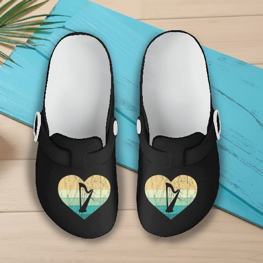 Ireland I Love Irish Harp Slip On Clogs