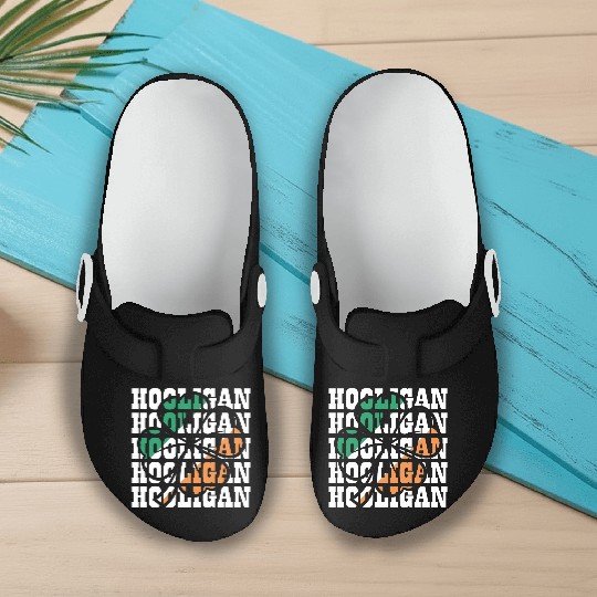 Hooligan Irish Flag Clover Leaf Slip On Clogs