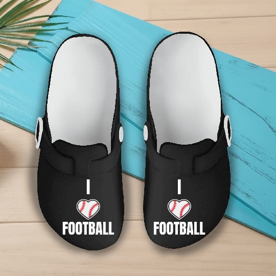 I love Football Slip On Clogs