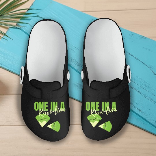 One In A Kiwi Lion Slip On Clogs