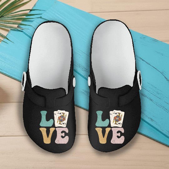 Blackjack Gambling Cards Slip On Clogs