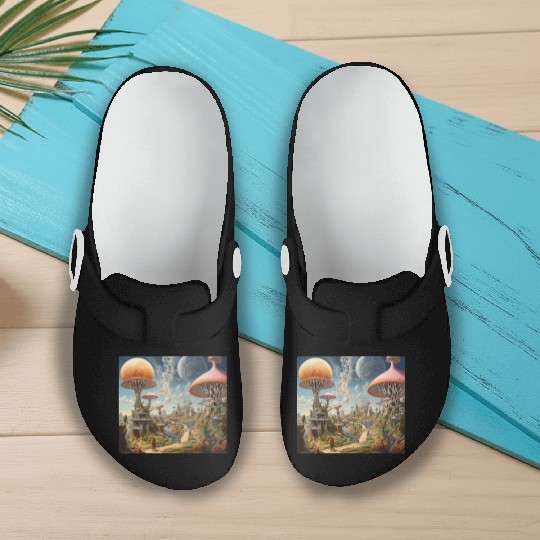 Fantasy Land Graphic Art Print Slip On Clogs