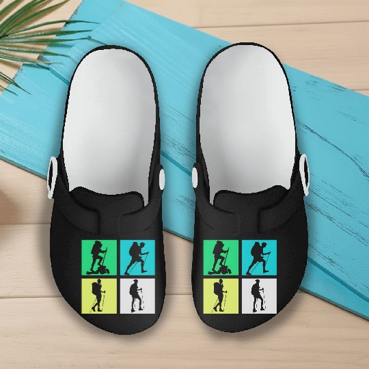 I love hiking , sports hiking lovers gift Slip On Clogs