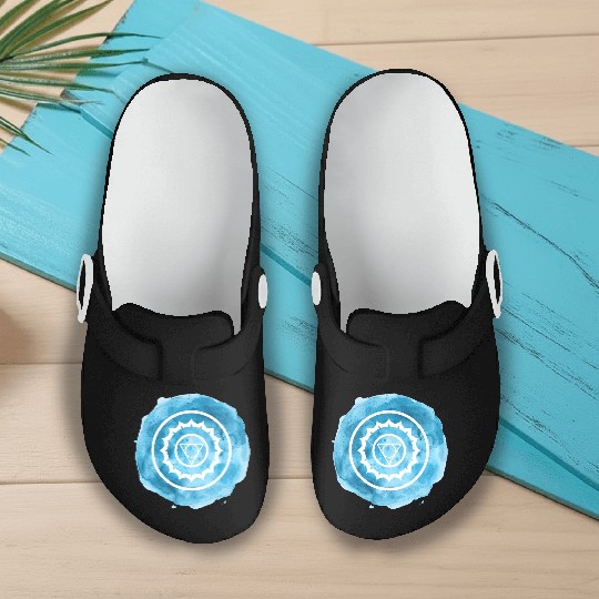 Clear Expressions: Throat Chakra Artistry Slip On Clogs