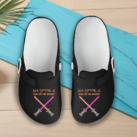 Ahs-Booka: Duel of the Ghosts Retro Halloween Slip On Clogs