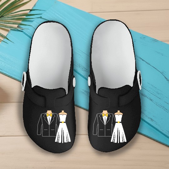 Wedding clothes bride groom Slip On Clogs