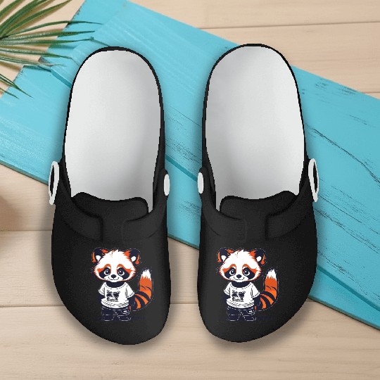 Red Panda Cub Slip On Clogs