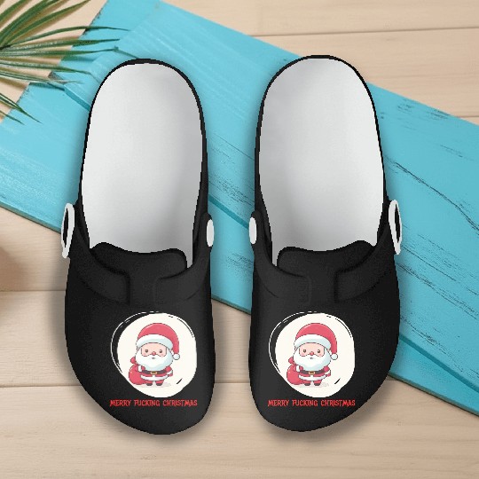 Cute Bad Santa Slip On Clogs