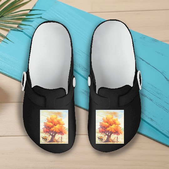 "Autumn Feels - Nature's Embrace" Slip On Clogs