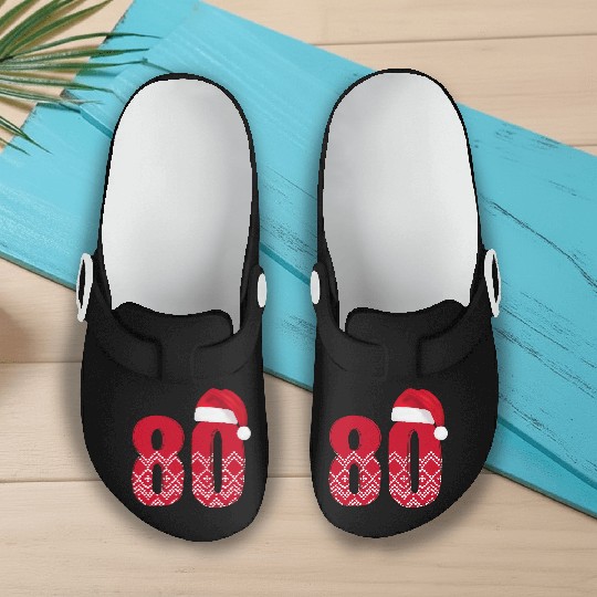 80th Birthday - Congratulations Number Eighty! Slip On Clogs
