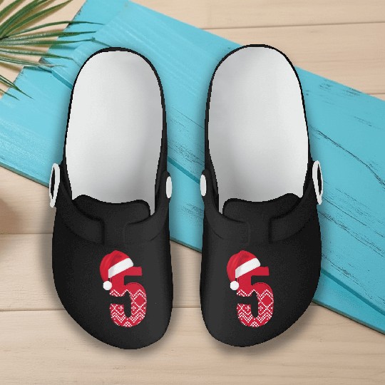 5 Number Fifth Birthday / Wedding Anniversary Slip On Clogs